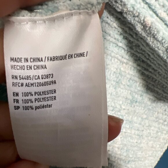 American Eagle Distressed Baby Blue Loose Knit Sweater XS - Picture 5 of 7